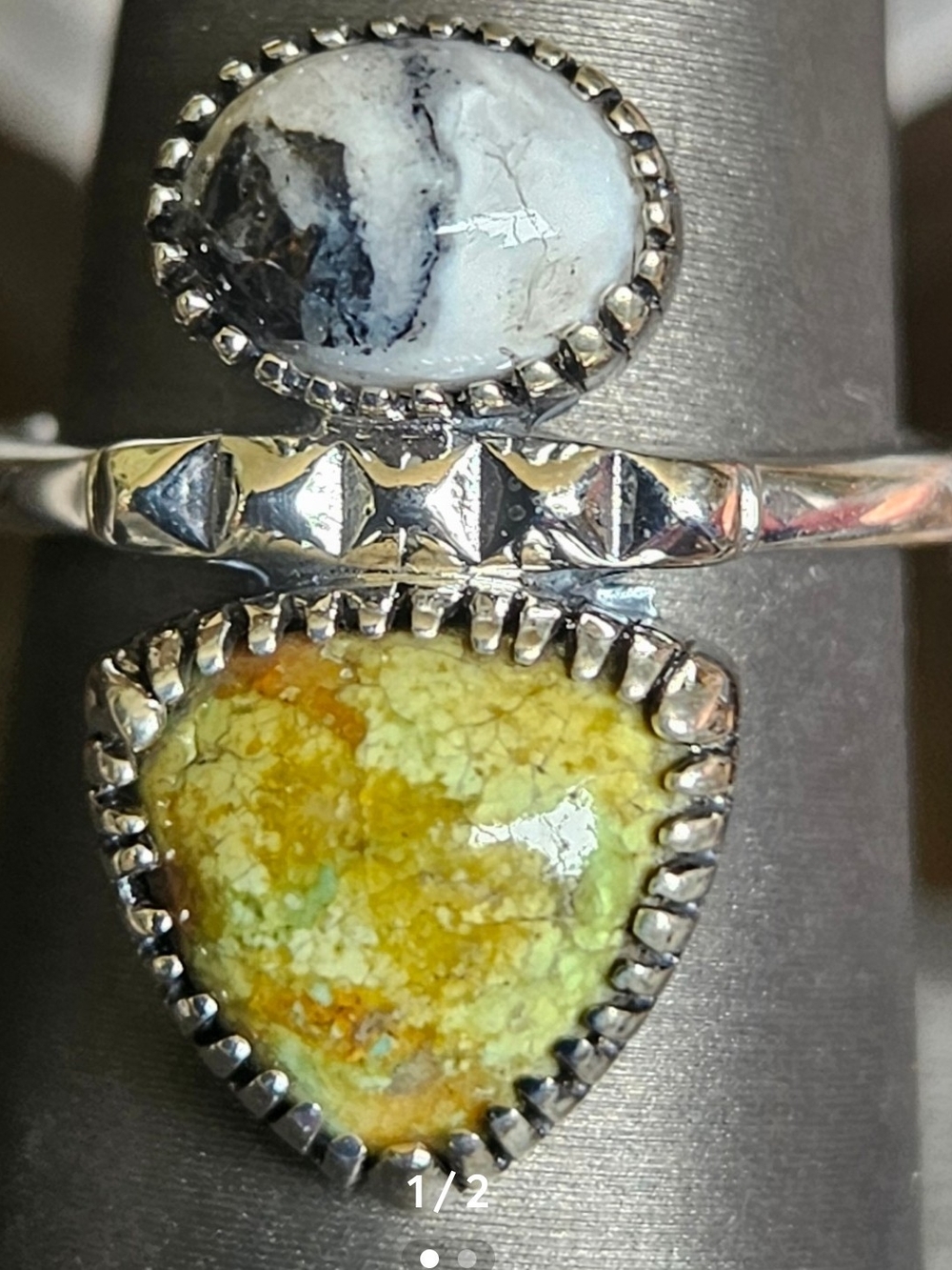 D'Joy White Buffalo & Royston Turquoise Ring